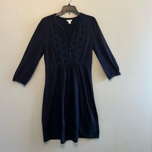 Monsoon Navy Embroided Eyelet Dress Size 10